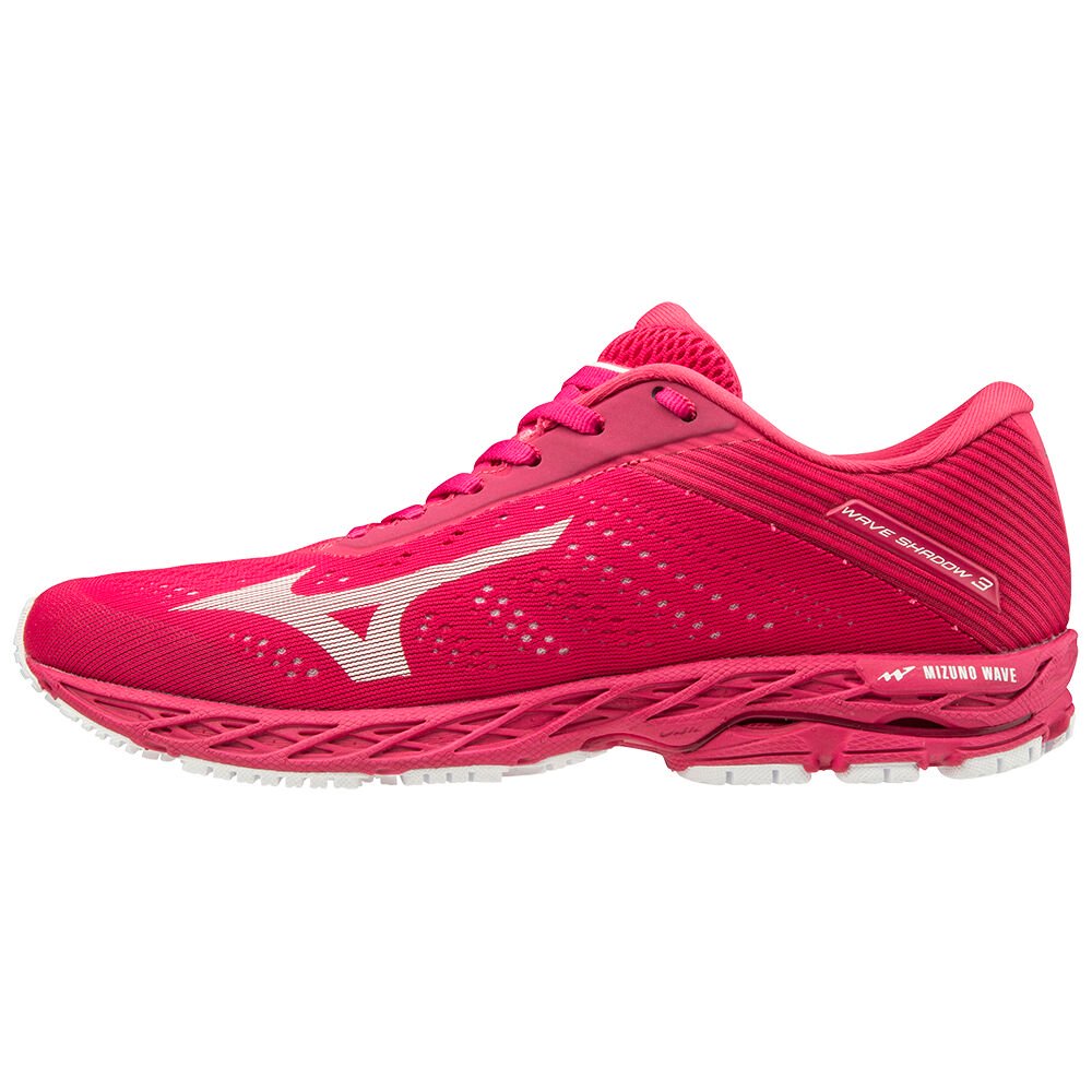 Women's Mizuno Trail Running Shoes Rose Red/White WAVE SHADOW 3 Shoes - J1GD193007